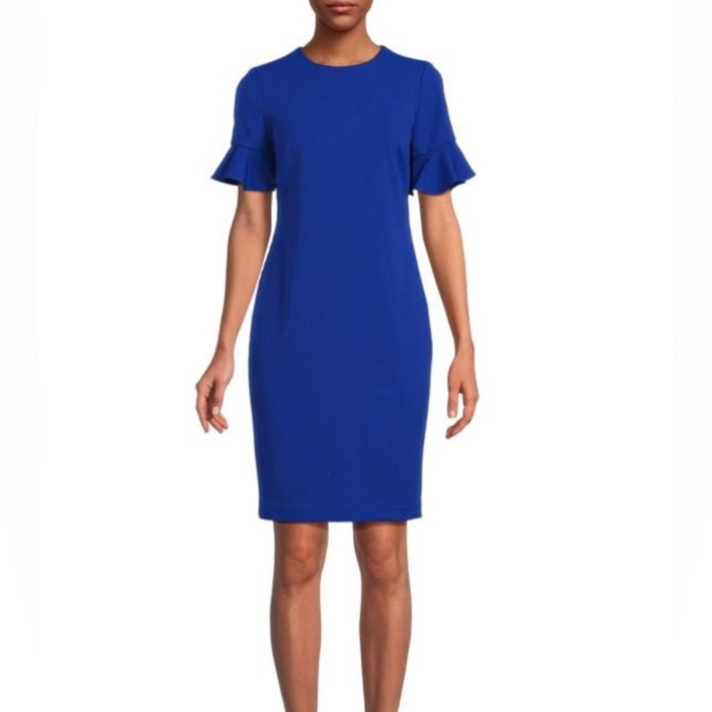 CALVIN KLEIN Bell Sleeve Sheath Mini Dress
